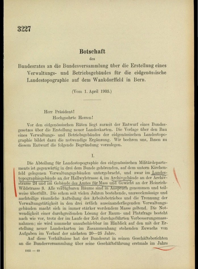 Botschaft des Bundesrats an die Bundesversammlung vom 1. April 1935
